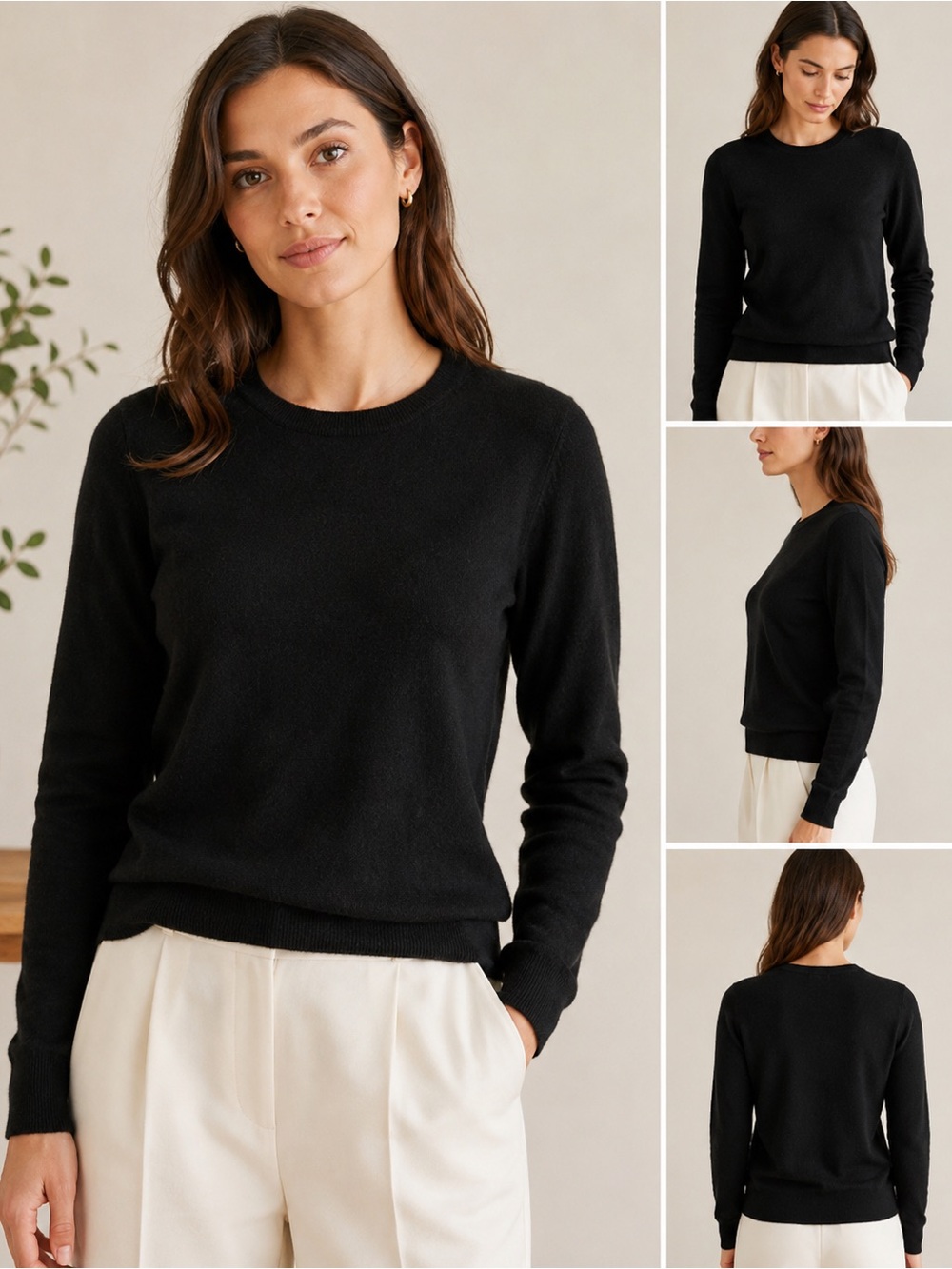 Quince 100% Mongolian Cashmere Crewneck Sweater Black Women’s Small Soft Luxury